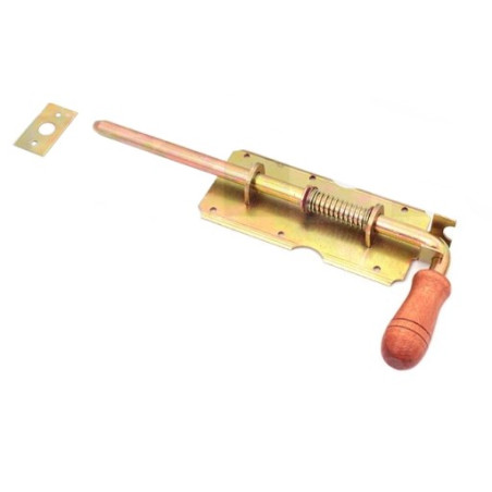 Zasuwa ryglowa+sprężyna  470/14mm ocynk z gałką